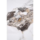 Стол журнальный HALMAR ROSA белый мрамор/серый мрамор/золотой